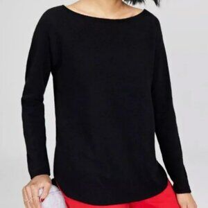 NEW with TAGS, Charter Club Black Shirt Tail Cashmere Sweater Size Medium NWT